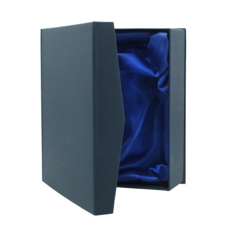 Cutie de prezentare albastră pentru trofee din sticlă și acril