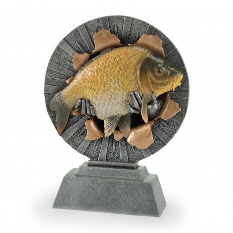 Pește (ținut în mână) statuie din rășină