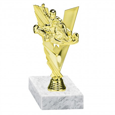 Go-Kart figurină de aur cu bază