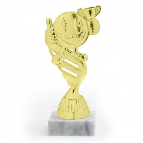 General amuzant figurină de aur cu bază