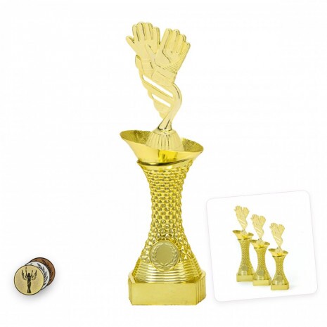 Fotbal portar pe un suport cu coloană de aur