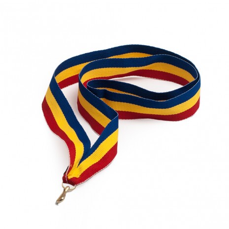 Panglică pentru medalii albastru-galben-roșu de 22 mm lățime