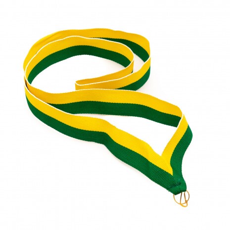 Panglică pentru medalii verde-galben de 22 mm lățime