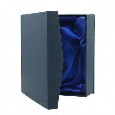 Cutie de prezentare albastră pentru trofee din sticlă și acril