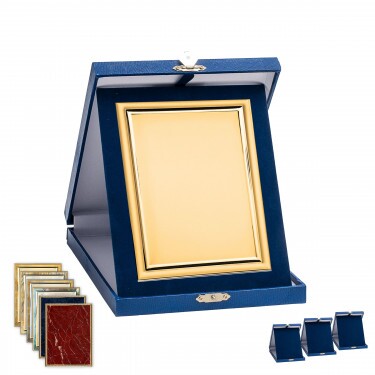 Cutie pentru plachetă cu aspect de piele, albastru