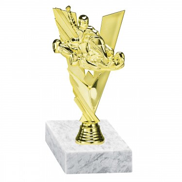 Go-Kart figurină de aur cu bază