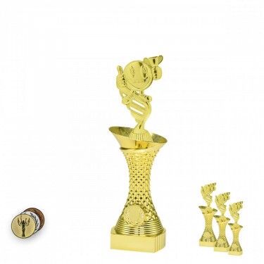 General amuzant pe un suport cu coloană de aur