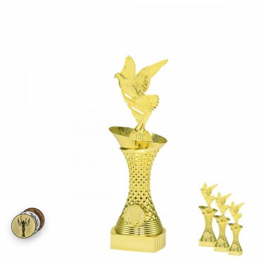 Porumbel (mare) pe un suport cu coloană de aur