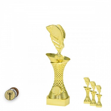 Pește pe un suport cu coloană de aur