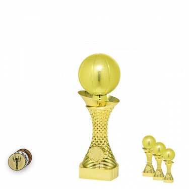 Minge de baschet pe un suport cu coloană de aur