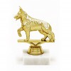 Câine (ciobănesc german) figurină de aur cu bază